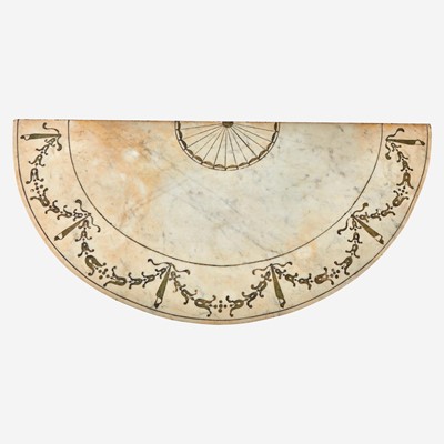 Lot 68 - A Pair of George III Style Polychromed Carved Wood and Composition Demilune Console Tables