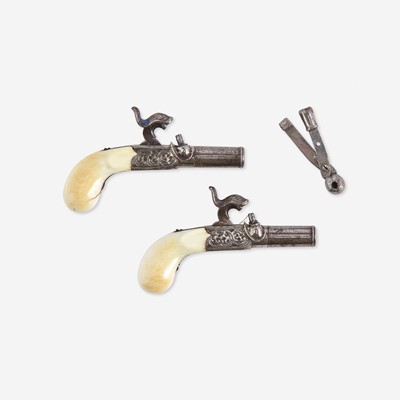 Lot 87 - A Miniature Pair of Percussion Coat Pistols*