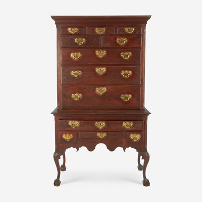 Lot 60 - A Chippendale carved walnut high chest