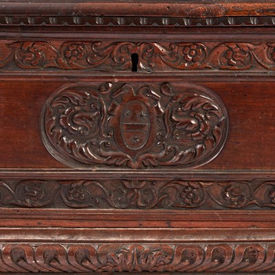Lot 18 - An Italian Baroque Carved Walnut Cassone
