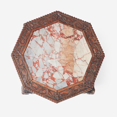 Lot 96 - A Chinese Carved Hardwood Side Chair and Side Table