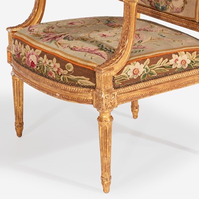 Lot 39 - A Set of Four Louis XVI Giltwood Fauteuils