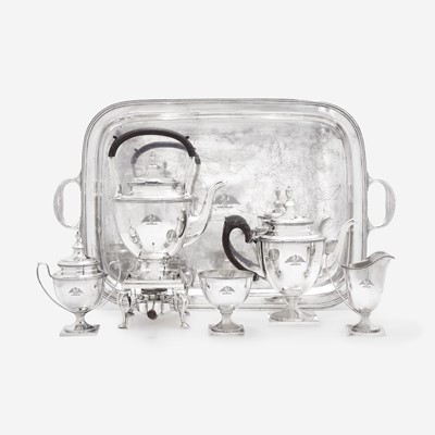 Lot 162 - An American Sterling Silver Five-Piece Tea Service with Tray