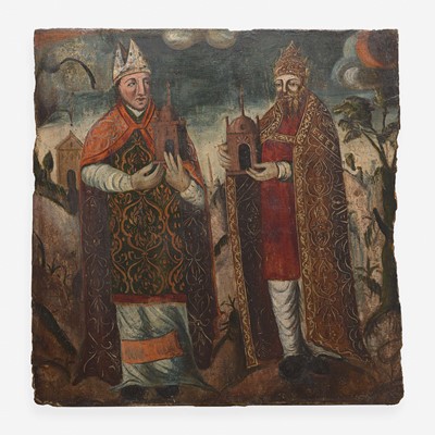 Lot 30 - A Pair of Spanish Panel Paintings